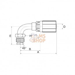 6G6MIX90; GATES; Racc. à sertir DN10-5/8 SAE45 90°; pièce detachée