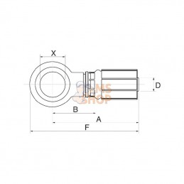 6G22DBJ; GATES; Racc. à sertir DN10-M22 banjo; pièce detachée