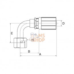 4G6FFORX90M; GATES; Raccord à sertir DN6-11/16 ORFS 90°; pièce detachée