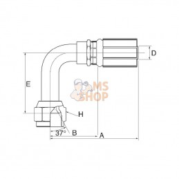 6G6FJX90L; GATES; Racc. à sertir 90 DN10-9/16JIC; pièce detachée