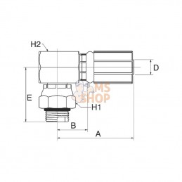 6G6MBX90; GATES; Racc. à sertir DN10-9/16 SAE 90°; pièce detachée