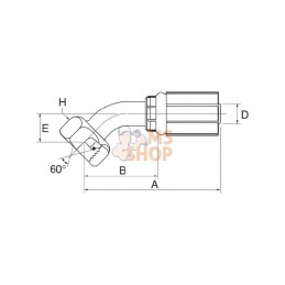 6G6FBSPORX45; GATES; Racc. à sertir 45° DN10-3/8BSP; pièce detachée