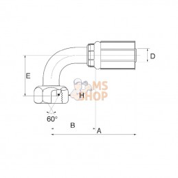 6G8FBSPORX90; GATES; Racc. à sertir 90° DN10-1/2BSP; pièce detachée