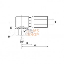 6G6FBSPORX90BL; GATES; Racc. à sertir 90° DN10-3/8BSP; pièce detachée