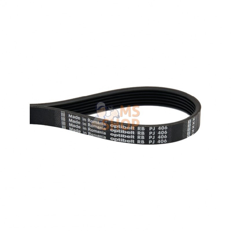 6PJ406; OPTIBELT; Courroie nervurée 6PJ406mm Optibelt; pièce detachée 6PJ406; OPTIBELT; Courroie nervurée 6PJ406mm Optibelt; pièce detachée