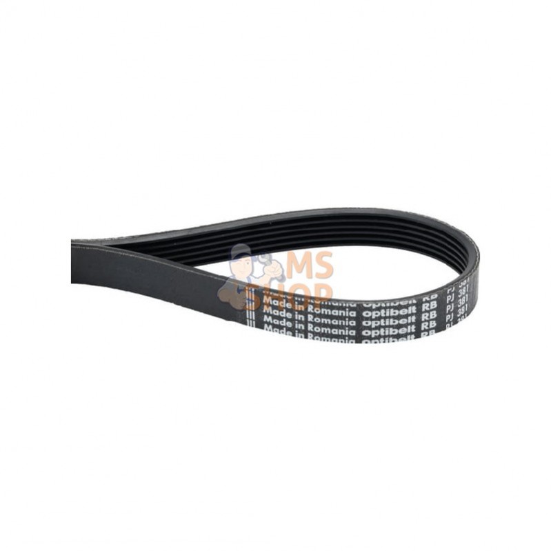 6PJ381; OPTIBELT; Courroie nervurée 6PJ381mm Optibelt; pièce detachée 6PJ381; OPTIBELT; Courroie nervurée 6PJ381mm Optibelt; pièce detachée