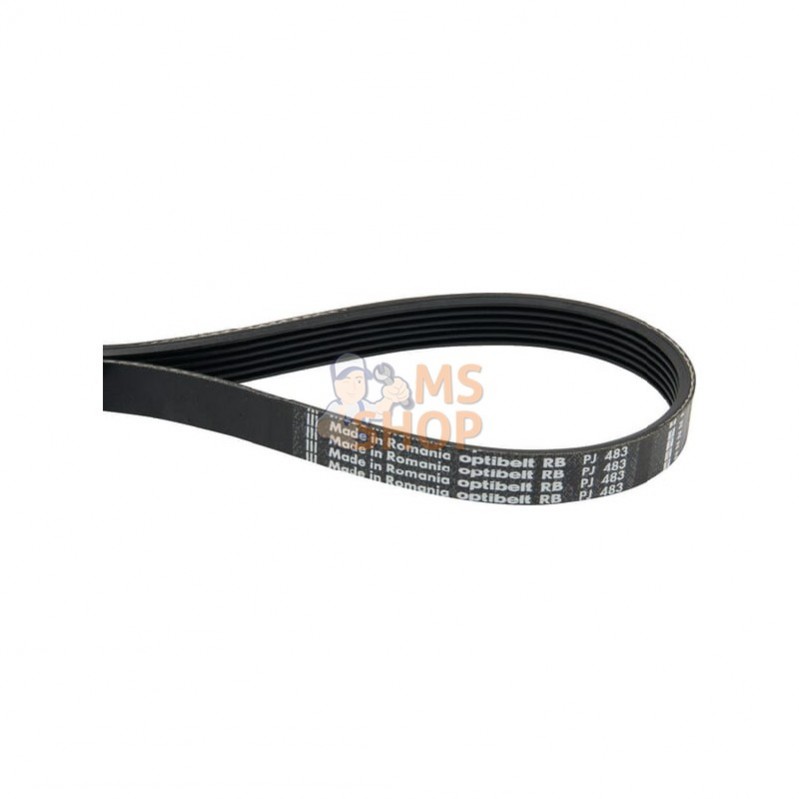 6PJ483; OPTIBELT; Courroie nervurée 6PJ483mm Optibelt; pièce detachée 6PJ483; OPTIBELT; Courroie nervurée 6PJ483mm Optibelt; pièce detachée