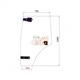 L212967KR; KRAMP; Vitre de porte gauche; pièce detachée