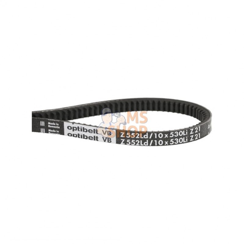 VB10530; OPTIBELT; Courroie trapézoïdale dentée Z21 10x530 Optibelt; pièce detachée VB10530; OPTIBELT; Courroie trapézoïdale dentée Z21 10x530 Optibelt; pièce detachée