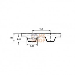 T10225016; OPTIBELT; Courroie dentée ZRM 225T - 16 mm; pièce detachée