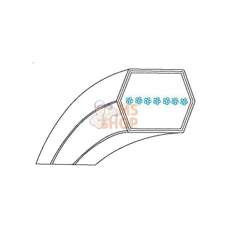 LG2000982; OPTIBELT; Courroie double face AA82; pièce detachée LG2000982; OPTIBELT; Courroie double face AA82; pièce detachée