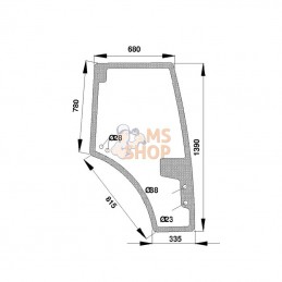 H816810030340N; KRAMP; Vitre de porte; pièce detachée