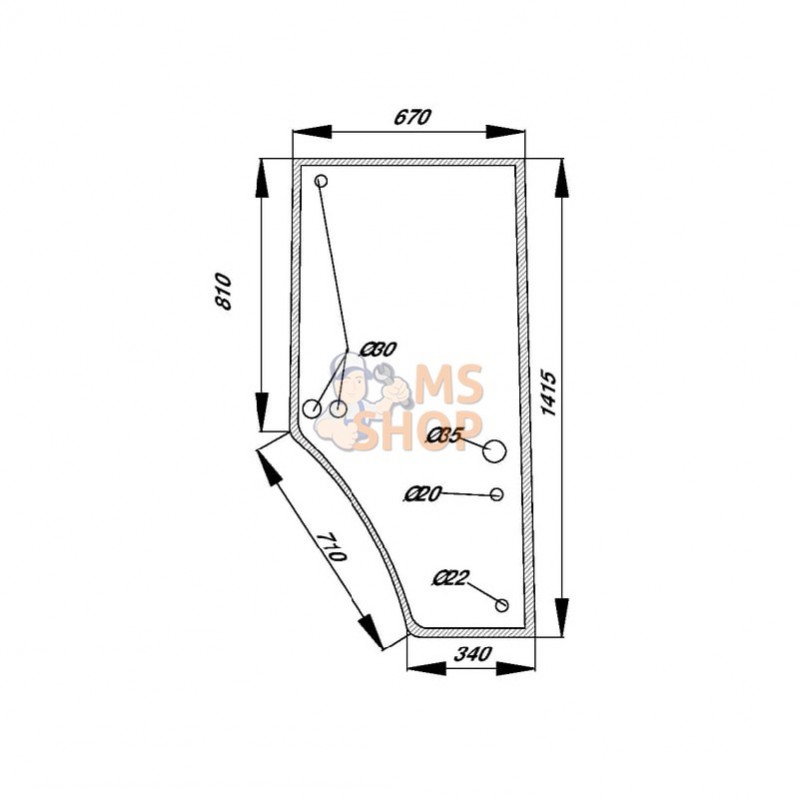 R131164N; KRAMP; Vitre de porte; pièce detachée R131164N; KRAMP; Vitre de porte; pièce detachée