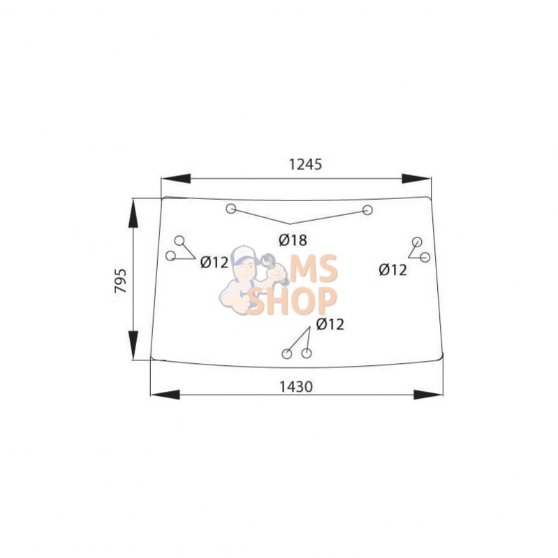 R110990N; KRAMP; Vitre arrière; pièce detachée