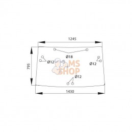 R110990N; KRAMP; Vitre arrière; pièce detachée