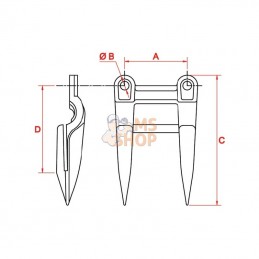 0006262951KR; SCHUMACHER; "Doigt double renforcé ad / CLAAS"; pièce detachée