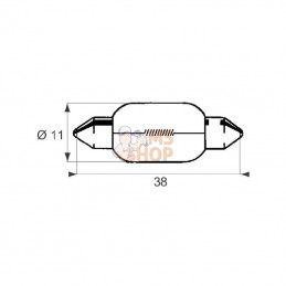 GL122110; SAFRA; Ampoule 11x38mm 12V-10W -SV8,5; pièce detachée