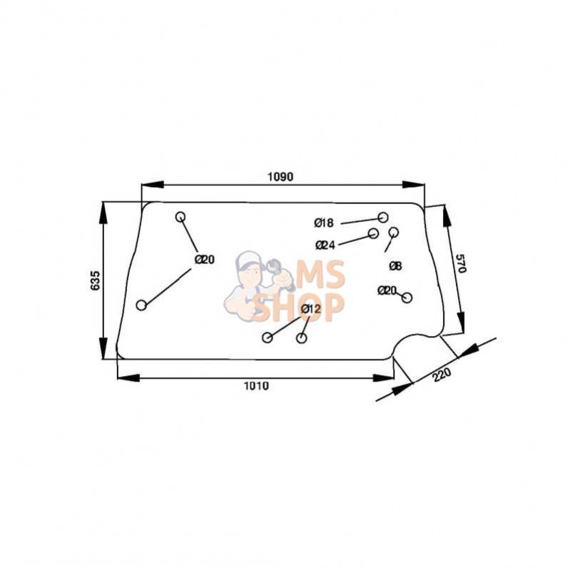 D7311; KRAMP; Vitre arrière sup.; pièce detachée