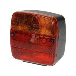 LA11003; SACEX; Feu arrière carré, 12/24V, rouge/ambre, à boulonner, 105x100x52mm; pièce detachée