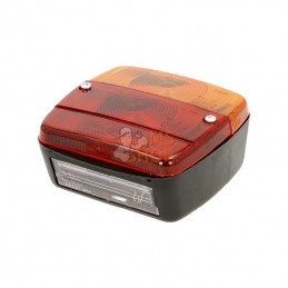 LA11004; SACEX; Feu arrière carré, 12/24V, rouge/ambre, à boulonner, 105x100x52mm; pièce detachée