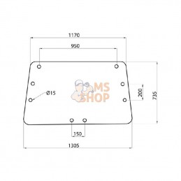 D520483; KRAMP; Vitre arrière sup.; pièce detachée