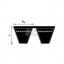 KB23V600; OPTIBELT; Courroie 2 nervures 9x600 Optibelt; pièce detachée