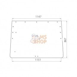 D8506; KRAMP; Vitre arrière sup.; pièce detachée
