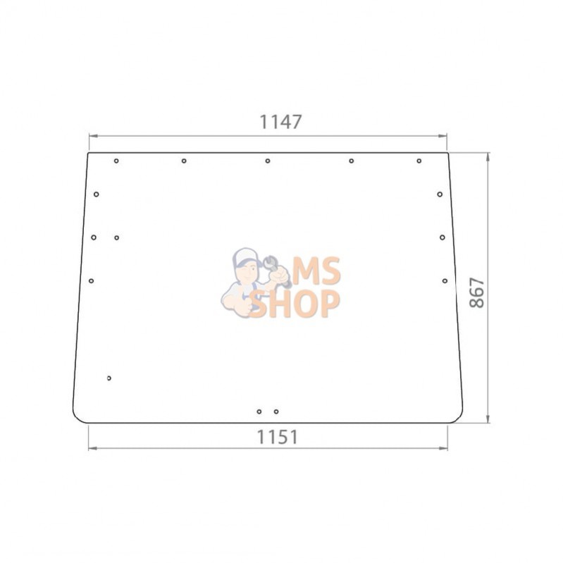 D8506; KRAMP; Vitre arrière sup.; pièce detachée