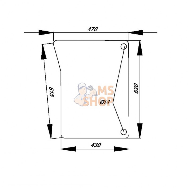 D8182; KRAMP; Pare-brise avant inf.; pièce detachée