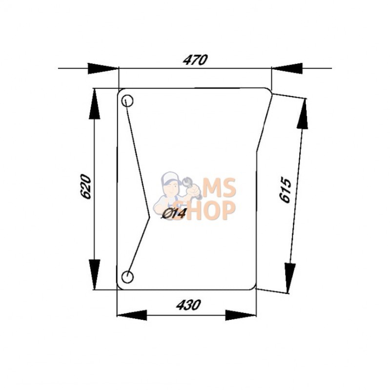 D8181; KRAMP; Pare-brise avant inf.; pièce detachée