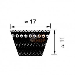 BX17940; OPTIBELT; Courroie BX36; pièce detachée