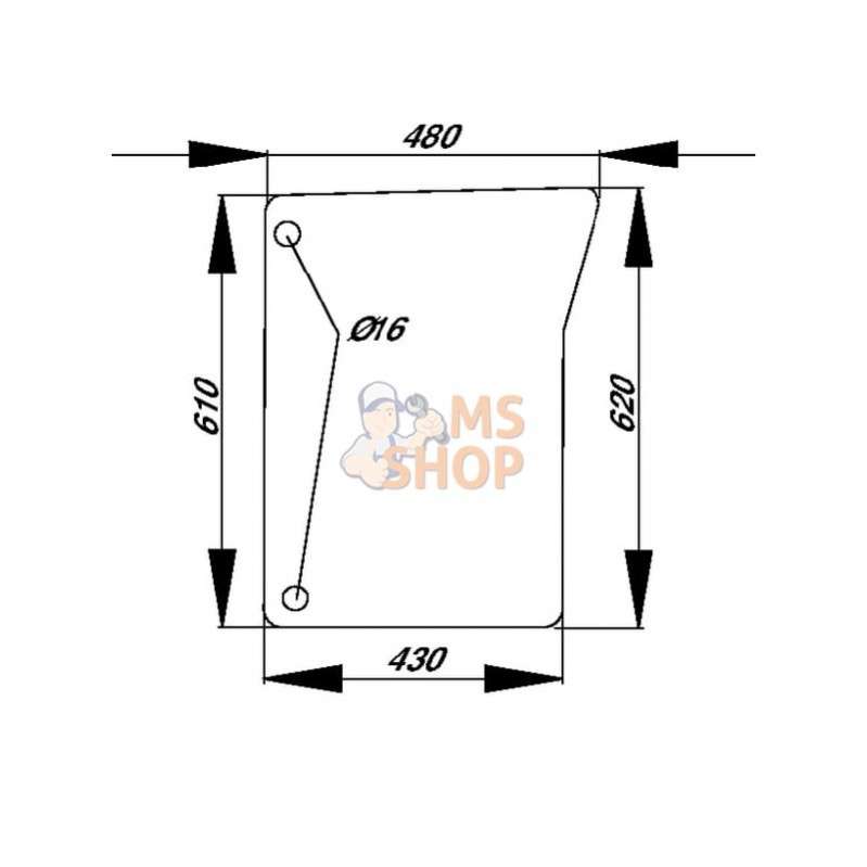 L151753N; KRAMP; Pare-brise avant inf.; pièce detachée