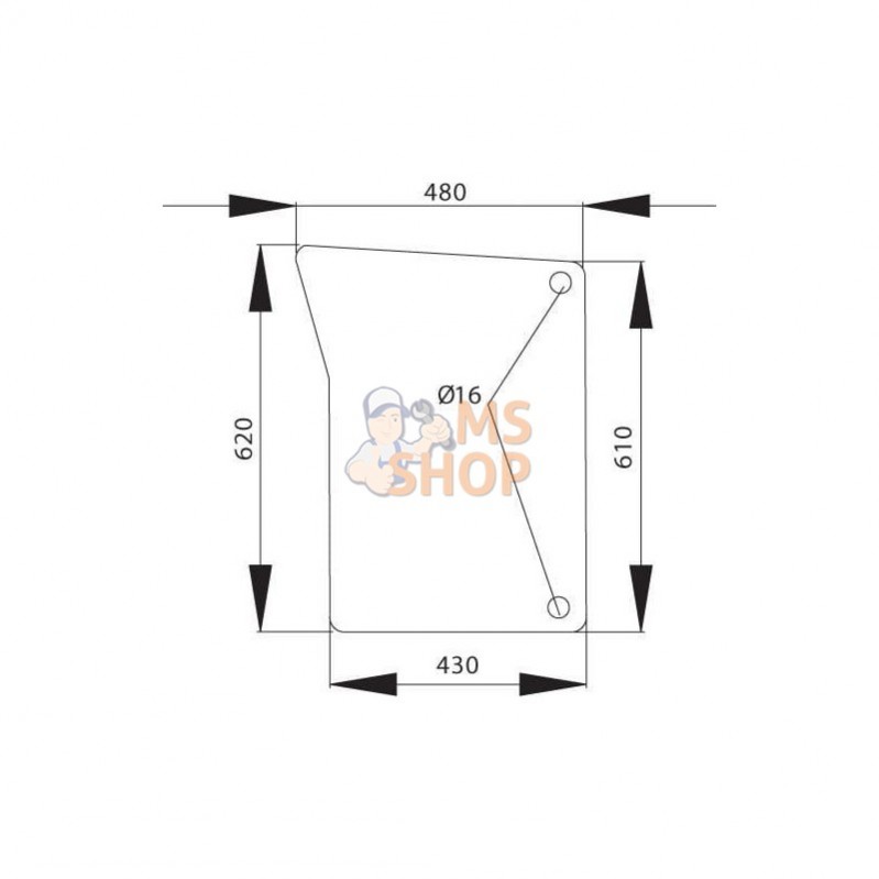 L151752N; KRAMP; Pare-brise avant inf.; pièce detachée