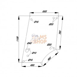 D8054A; KRAMP; Vitre de porte sup.; pièce detachée