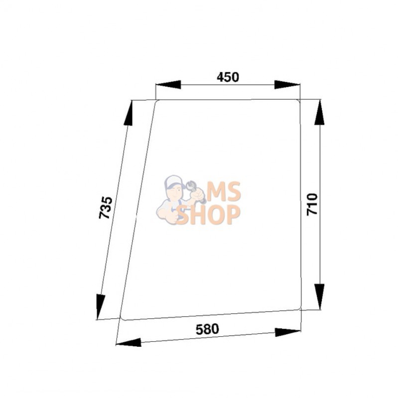 D4003; KRAMP; Vitre de porte sup.; pièce detachée