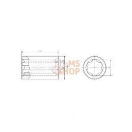 67065040; ELBE; Douille prof. 40L 25x22DIN5482; pièce detachée