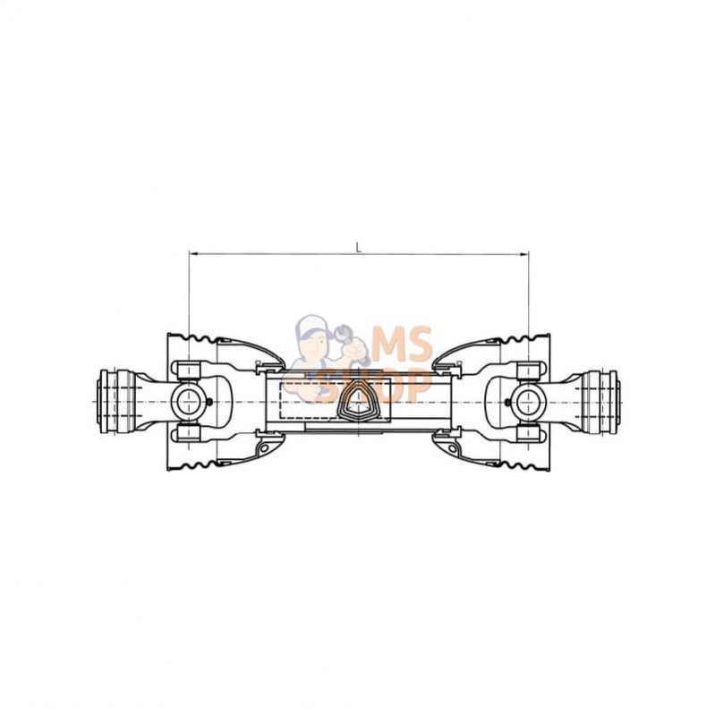 T601010ENC12R14; COMER; Cardan roue libre T60 L: 1010mm, Comer; pièce detachée T601010ENC12R14; COMER; Cardan roue libre T60 L: 1010mm, Comer; pièce detachée