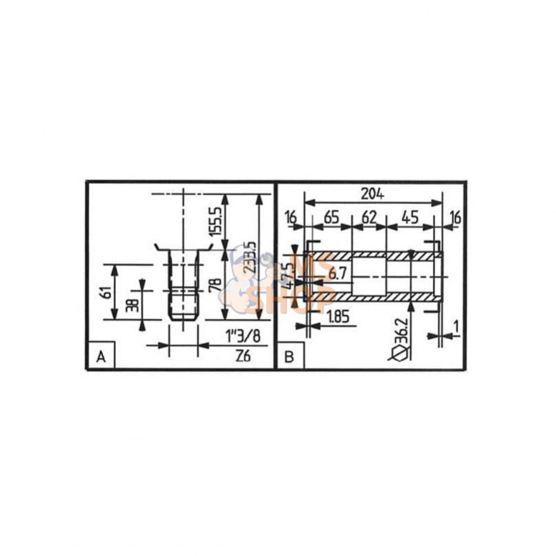 267004B; COMER; Boîtier TB-27C 1.92:1; pièce detachée 267004B; COMER; Boîtier TB-27C 1.92:1; pièce detachée