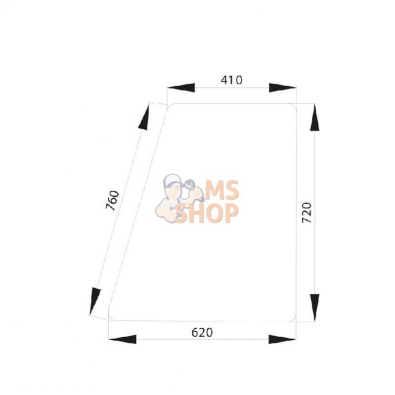 D4013; KRAMP; Vitre de porte sup.; pièce detachée
