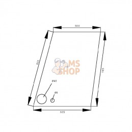D6906; KRAMP; Vitre de porte sup.; pièce detachée