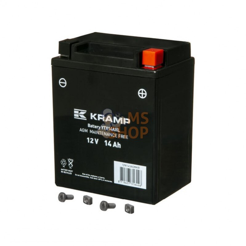 12N143AGMKR; KRAMP; Batterie 12V 14Ah 200A Gel Kramp; pièce detachée