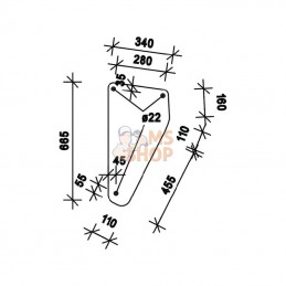 D7711; KRAMP; Pare-brise avant inf.; pièce detachée