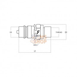 CNV081212SAEM; FASTER; Raccord rapide mâle 13/16"ORFS; pièce detachée