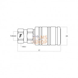 3CPV34UNFF; FASTER; Coupleur 3/4 UNF; pièce detachée