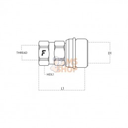CVC163015F; FASTER; Coupleur femelle M30x150; pièce detachée