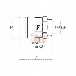 CVE1GASF; FASTER; Coupleur femelle 1" BSP; pièce detachée