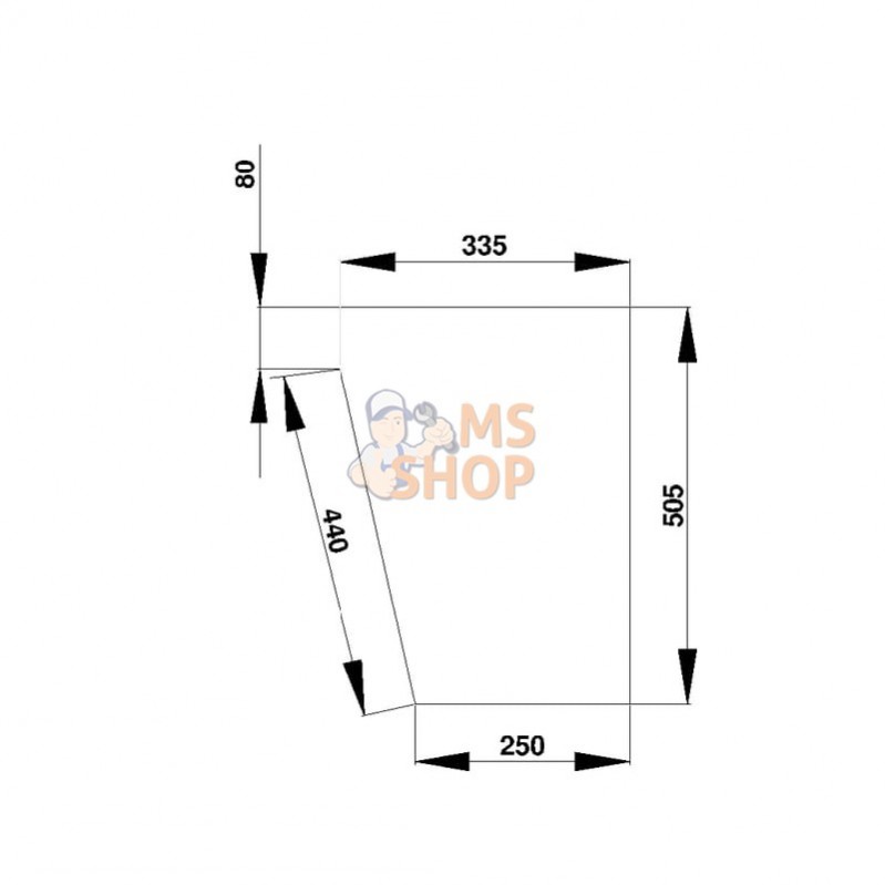 D520485; KRAMP; Pare-brise avant inf.; pièce detachée