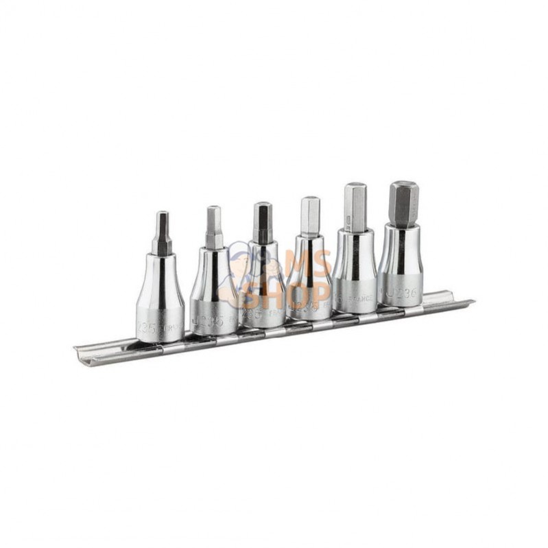JT40; FACOM; Jeu de 6 douil-tvis 3/8' rack; pièce detachée JT40; FACOM; Jeu de 6 douil-tvis 3/8' rack; pièce detachée