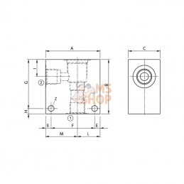 23081G06S1; FLUIDPRESS; Corps Acier 8/2 - 3/8 BSP; pièce detachée