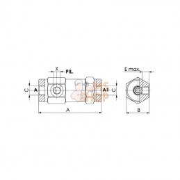 VUPSL03001; FLUIDPRESS; Clapet anti retour pilote 1/4"; pièce detachée